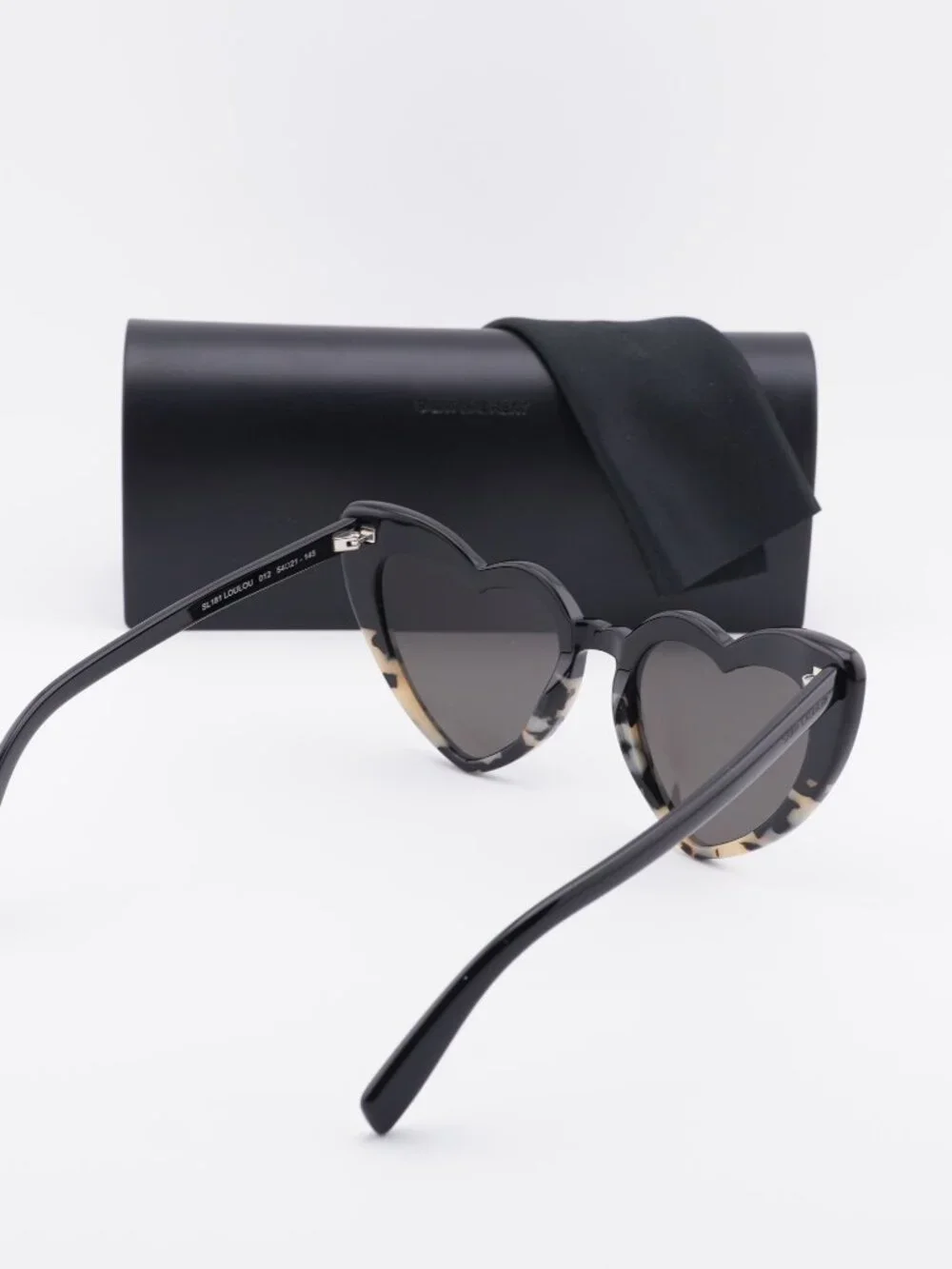 Saint Laurent SL181 LOU LOU 012 Geometric Sunglasses - Black/Grey Havana / Grey